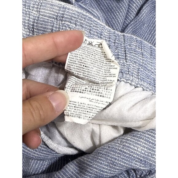 Old Navy Pants Womens Size 2X Pinstripe Linen Blend Wide Leg Drawstring Hippie - Picture 11 of 15